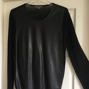 Vince leather and knit top